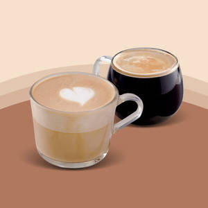 Hot Cappuccino [Regular] + Hot Americano [Regular]