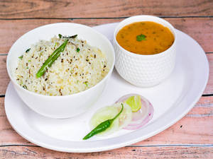 Jeera Rice With Dal Fry