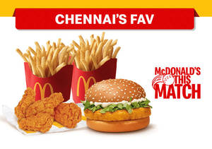 McSpicy Fried Chicken - 2 Pc + 2 Fries (M)	 	+ McSpicy Chicken Burger