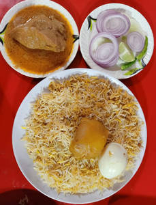 2 Egg Biryani +salad +chicken Chaap (2pcs) (serves 2)