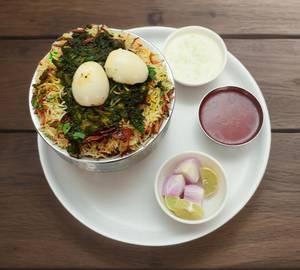 Egg Hyderabadi Biryani [ Green ]
