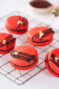 Chocolate Cherry Macaron