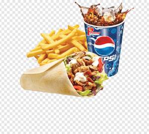 Spl Chicken Shawarma And French Fries With Pepsi[400Ml]