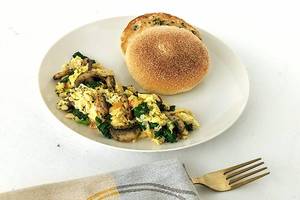Spinach Mushroom Scrambled Eggs Combo