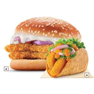 Crispy Chicken Double Patty Burger+Crunchy Chicken Taco.