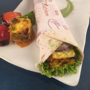Paneer Tikka Wrap With French Fries