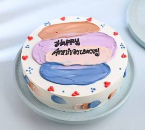 Colourful Anniversary Chocolate Cake