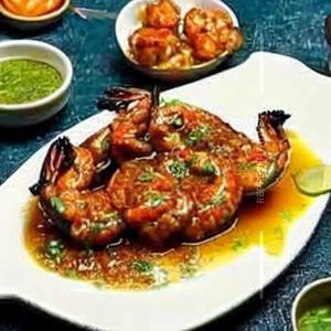 Jumbo Prawns Steak in Butter Lemon Sauces