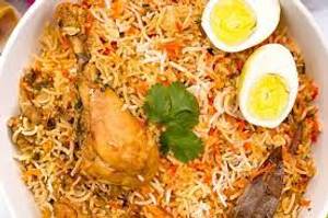 Egg chicken biryani