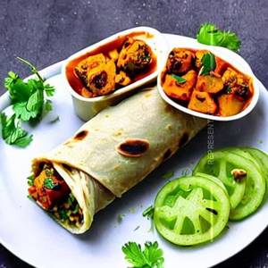 Whole Wheat Paneer Bhuna Roll