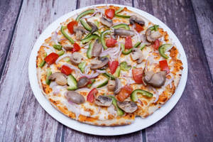 Fresh Tomato And Capsicum , Mushroom Pizza  [8 inches]