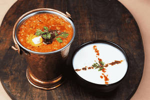 Dal Khichdi With Raita