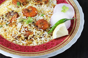 Shahi Kesar Kolambi Dum Biryani