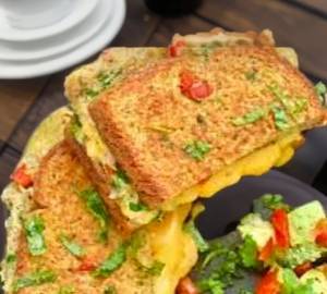 Egg Masala Cheese French Toast