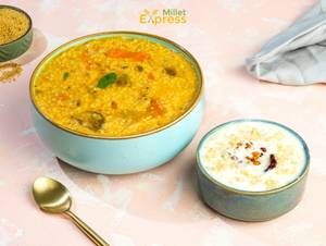 Millet Ghee sambar Rice Bowl and Curd Rice Combo