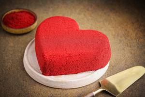 Red Velvet Heart Cake [Pure Eggless Cake]