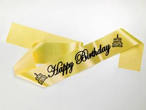 Happy Birthday Sash - Gold