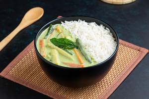 Thai Green Veg Curry with Steamed Rice