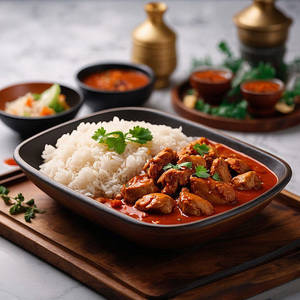 Andhra Chicken Curry With Rice