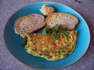 Green Chilli And Onion Omelette         