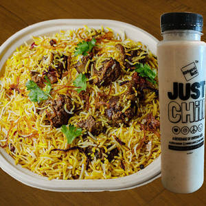 Mutton Biryani (Mini) + Butter Milk, Combo [serves 1]
