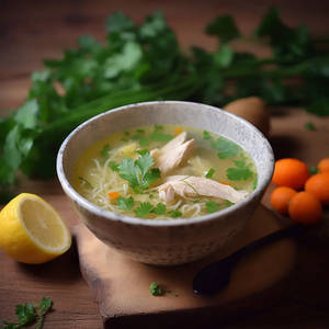Lemon Corriander Chicken Soup