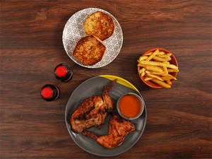 Half Chicken Combo meal for 2 (1/2 chicken + PERi-Chips +GB+2 Coke)