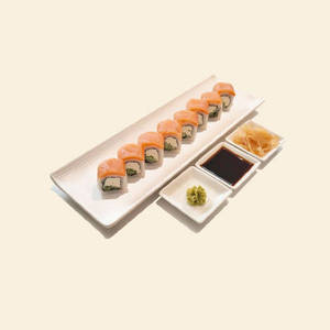 Cream Cheese Salmon Maki Roll (uramaki, 8 Pcs)