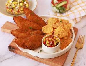 Fish and Chips with Mango Salsa