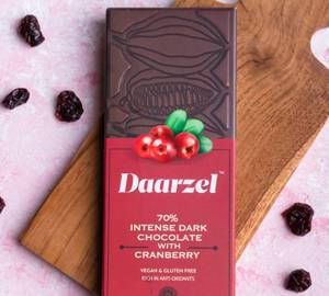 Dark Chocolate With Cranberry | Vegan & Gluten Free | 50 Grams