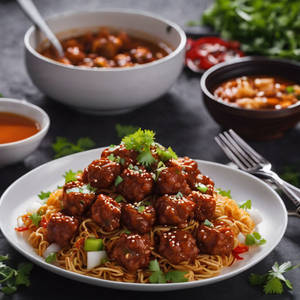 Veg Manchurian + Hakka Noodles