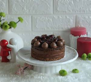 Cherry Dacquoise Chocolate  Cake (Eggless)