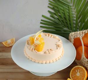 Fresh Cream Orange Cake ( Eggless )