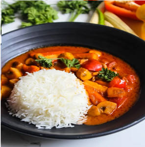 Veg Red Thai Curry With Steamed Rice