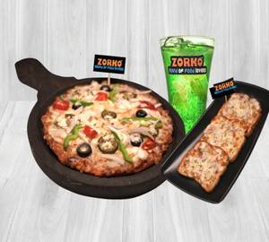 Exotica Pizza [7 Inches] + Cheese Garlic Bread [3 Pieces] + Any Mojito  