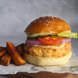 Broccoli, Mushrooms & Cheddar Burger