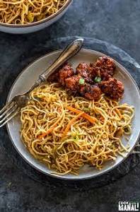 Egg Noodles and Veg Manchurian