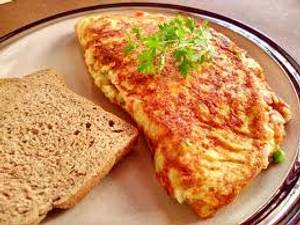 Chicken Omlette With Bread Butter