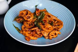 Crispy Lotus Stem With Curry Leave And Black Pepper(Mc)