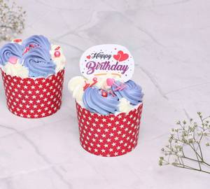 Hbd Floral Cupcake [Set Of 2]