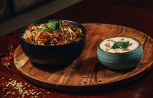 Veg Biryani And Bhurani Raita Combo