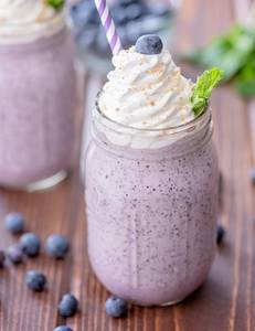 Blueberry ice cream shake