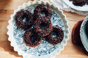 Dark chocolate doughnuts                     