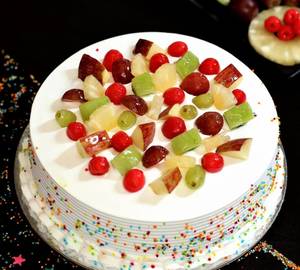 Vanilla Fresh Fruit Eggless Cake