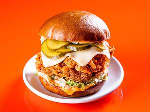 The Louis Fried Chicken Burger