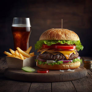 Non-veg Burger & House Fries