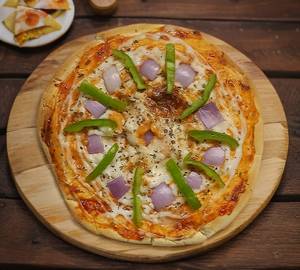 Onion capcicum and cheese pizza