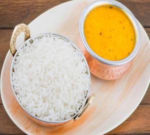 Fry dal with rice