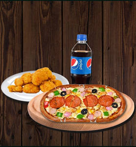 Regular-Chicken Supreme Pizza+ Chicken Popcorn + Pepsi