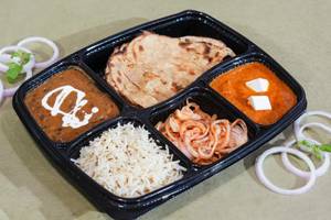 Dal Makhani + Butter Paneer Masala + (2) Laccha Paratha + Jeera Rice + Salad